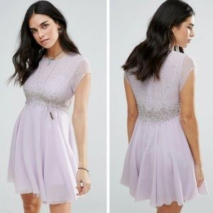 Free People Lavender Dress w/ Frayed Raw Edges